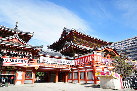 传统的神社日本名古屋传统寺庙背景