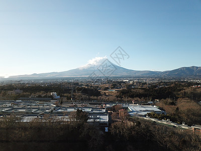 精神信仰航拍日本富士山背景