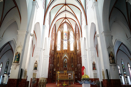 越南河内天主教教堂高清图片