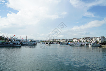 龙腾云海素材越南下龙市海滨风光背景