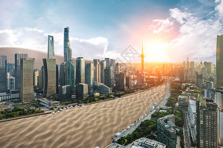 俯瞰陆家嘴未来上海沙漠设计图片