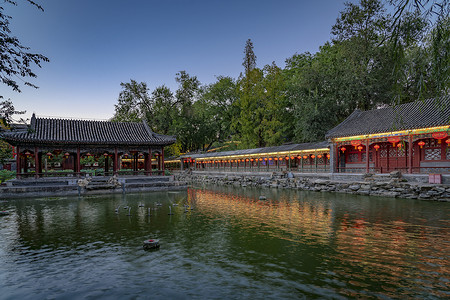 轩逸北京恭王府湖心亭.诗画舫.棣华轩背景