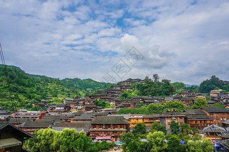 雷山县西江镇南贵村贵州黔东南西江千户苗寨背景