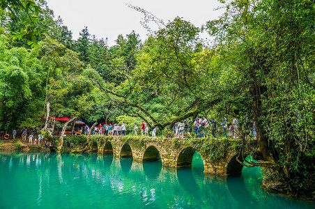 水山贵州黔南荔波小七孔景区背景