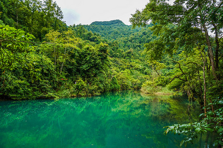 山山水水贵州黔南荔波小七孔景区背景