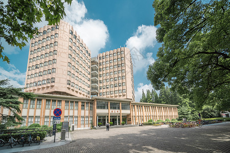 上海同济大学图书馆背景图片