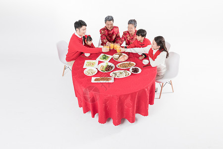 一家人吃年夜饭背景图片