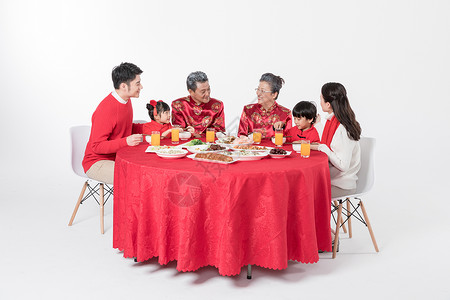 新年家庭年夜饭背景图片