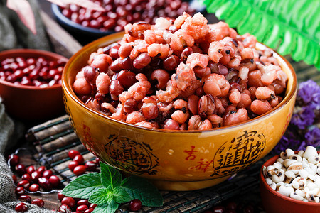 秋季粥红豆薏米羹背景
