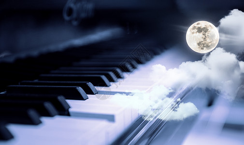 弹钢琴背景音乐幻想设计图片