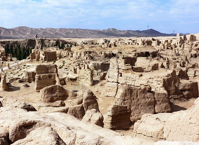 南疆人文新疆交河故城具有两千多年历史古代都市遗迹背景