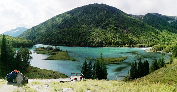 大美山水素材大美新疆喀纳斯宽幅美景背景