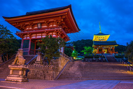 日本京都清水寺夜景高清图片