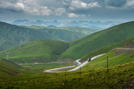 山间风景道路高原藏区山间公路背景