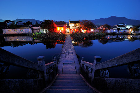 安徽宏村宏村夜景高清图片