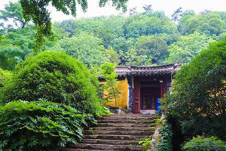 江苏六大著名风景区之狼山寺庙背景图片