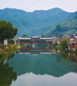 江西瑶里古镇复源桥背景图片