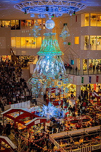 圣诞商品日本京都商场背景