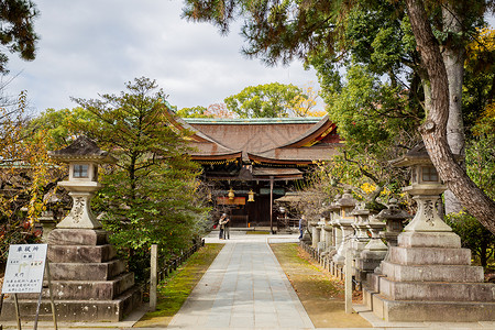 天秋季日本天满宫秋景背景