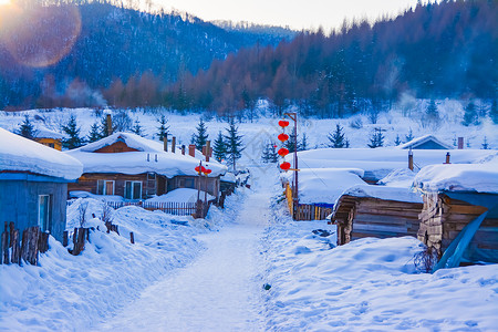 相约雪乡黑龙江雪乡风光背景