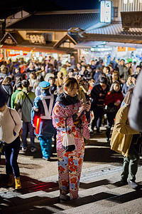 日本夜市日本和服背景