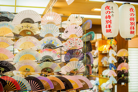 彩色遮阳伞日本纸扇背景