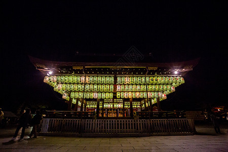 日本八坂神社夜景背景图片