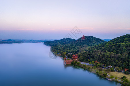 水绿岛武汉东湖绿道航拍背景