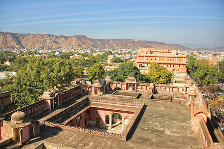 古代宫堡建筑印度斋普尔风之宫背景