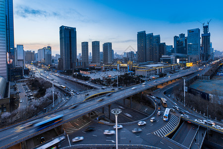 城市高架车流延时摄影高清图片