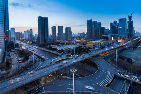 城市高架车流延时摄影背景图片