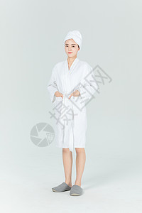 浴袍美女形象图片