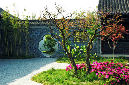 优秀历史保护建筑扬州个园背景