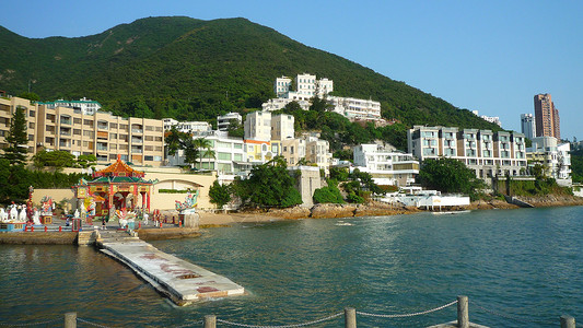 香港浅水湾天后像闸坡高清图片