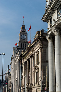 原公和洋行上海海关大厦钟楼背景