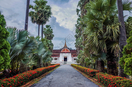 老挝旅游琅勃拉邦皇宫博物馆背景