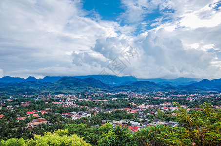 云来观景台琅勃拉邦普西山背景