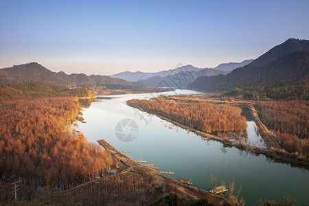 安徽青龙湖秋色背景图片