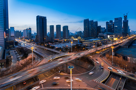 城市高架车流延时摄影背景图片