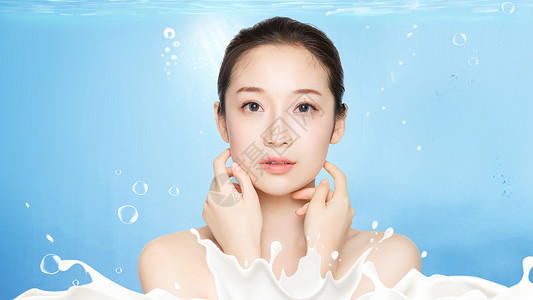 牛奶洗脸美容补水保湿设计图片