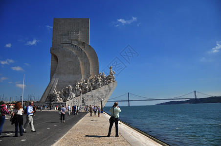 里斯本旅游景点航海纪念碑 Monumento aos Descobrimentos背景