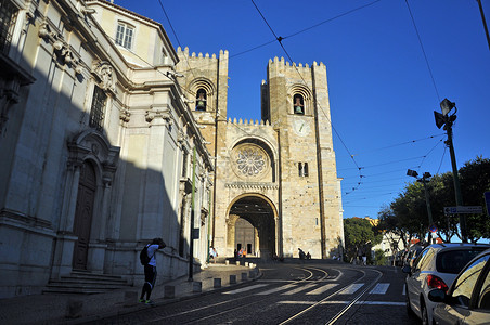 alfama（阿法玛）地区里斯本主教堂 Sé de Lisboa背景