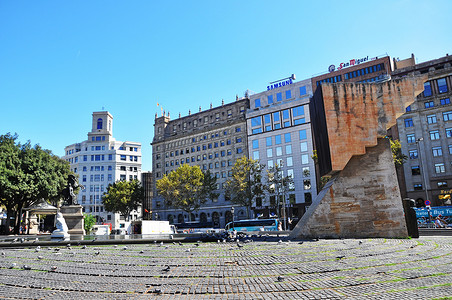 旧城区加泰罗尼亚广场Catalunya Square背景