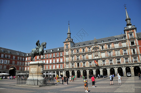 街头艺人表演马约尔广场 Plaza de Mayor背景