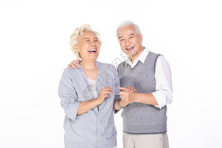 老年夫妇大笑高清图片