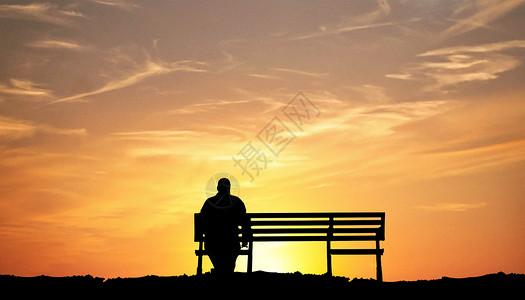 长椅老人孤独设计图片