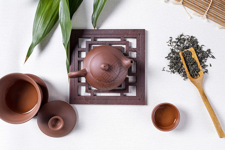 茶道文化茶叶紫砂壶高清图片