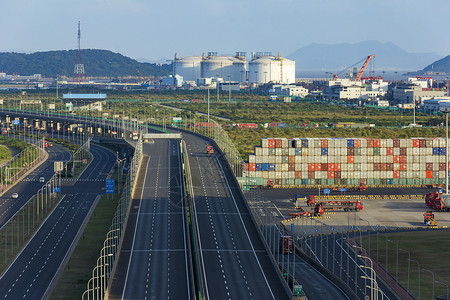 洋山深水港第二码头背景图片