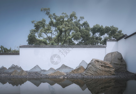 中式景墙素材苏式园林背景