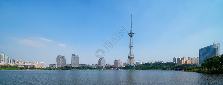 湖南株洲地标建筑电视塔长图背景图片